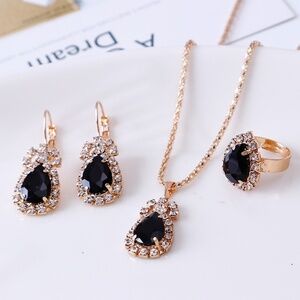 *KENAYA* 4-Pc Gold x Black Fashion Jewelry Set